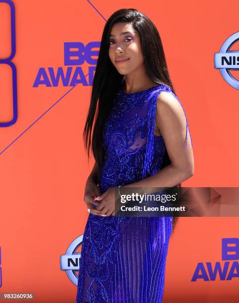 Sevyn Streeter attends the 2018 BET Awards at Microsoft Theater on June 24, 2018 in Los Angeles, California.