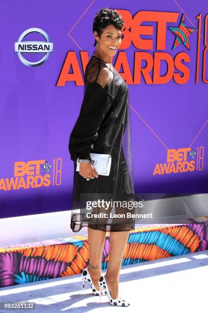 Tami Roman attends the 2018 BET Awards at Microsoft Theater on June 24, 2018 in Los Angeles, California.