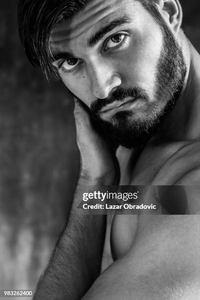 young man with beard - obradovic stock pictures, royalty-free photos & images