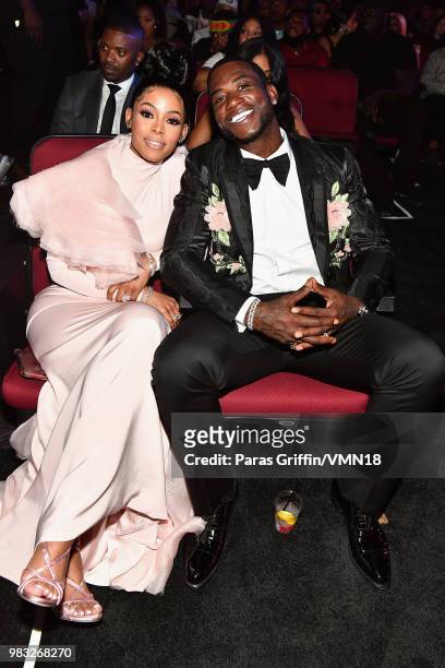 Gucci Mane and Keyshia Ka'Oir attend the 2018 BET Awards at Microsoft Theater on June 24, 2018 in Los Angeles, California.