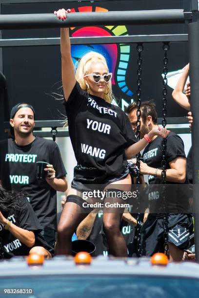 Erika Jayne attends the 2018 New York City Pride March on June 24, 2018 in New York City.