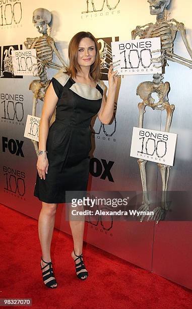 Emily Deschanel at The "Bones" 100th Episode Celebration on April 7, 2010 in Los Angeles, California.