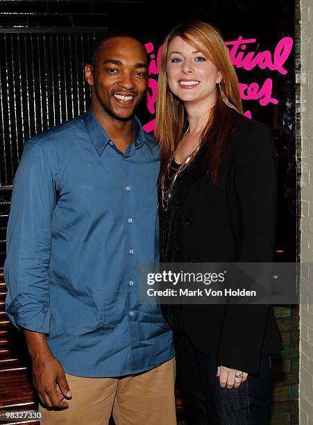 Anthony Mackie and actress Diane Neal attend the 15th annual Gen Art Film Festival screening of "Happythankyoumoreplease" after party at The Park on...