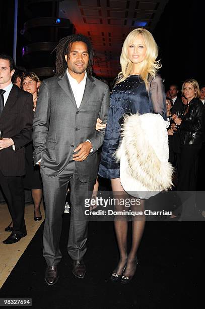 Christian Karembeu and wife Adriana Karembeu attends the Launch Party for the Ingenieur Automatic Edition Zinedine Zidane watch, held at Palais de...