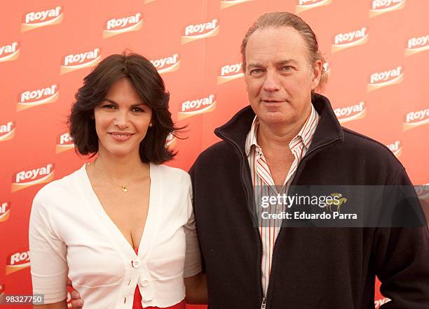 Singer Bertin Osborne and Fabiola Martinez attend preparation of a large cake at Royal tent on April 8, 2010 in Madrid, Spain.