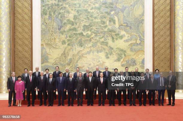 Chinese president Xi Jinping attends the Global CEO council round table summit on 21 June 2018 in Beijing, China.