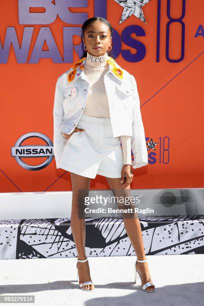 Skai Jackson attends the 2018 BET Awards at Microsoft Theater on June 24, 2018 in Los Angeles, California.