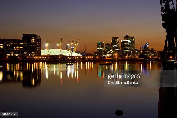 docklands, london and o2 arena - the o2 england stock pictures, royalty-free photos & images