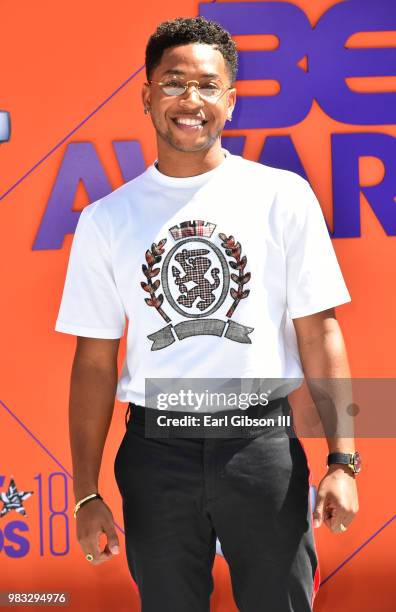 Jacob Latimore attends the 2018 BET Awards at Microsoft Theater on June 24, 2018 in Los Angeles, California.