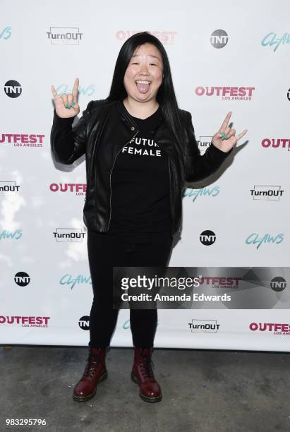 Actress Sherry Cola arrives at a special screening of TNT's "CLAWS" with TurnOUT LA and OUTFEST at the Los Angeles LGBT Center on June 24, 2018 in...