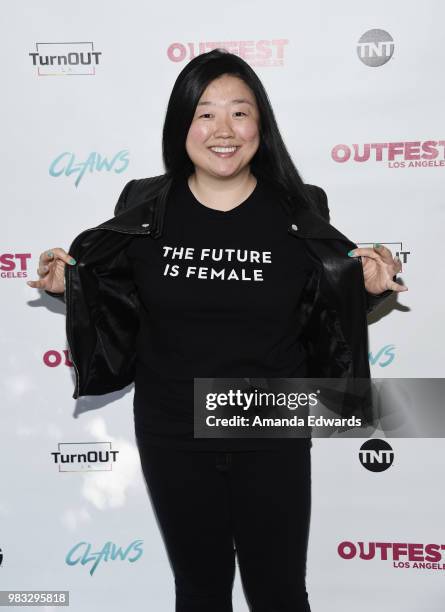 Actress Sherry Cola arrives at a special screening of TNT's "CLAWS" with TurnOUT LA and OUTFEST at the Los Angeles LGBT Center on June 24, 2018 in...