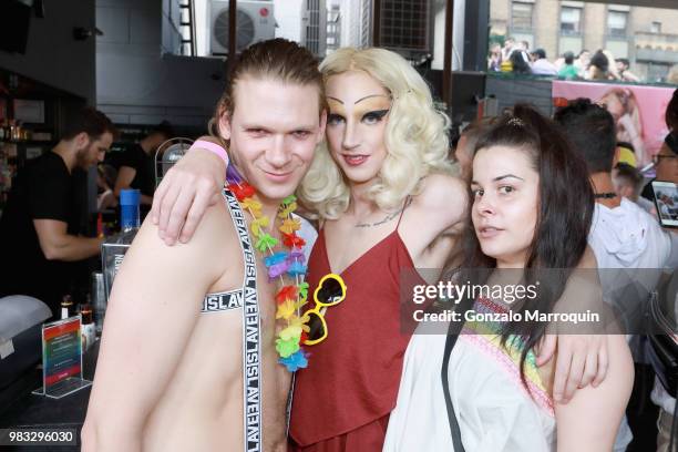 Guests attend the #NYLONPride Event 2018 at The Dream Midtown Hotel on June 24, 2018 in New York City.