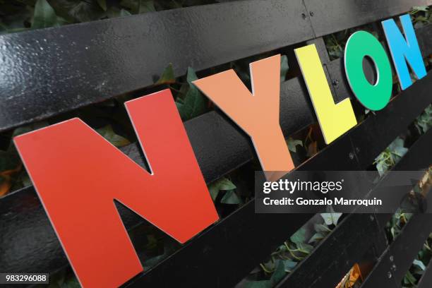 View of the atmosphere duirng the #NYLONPride Event 2018 at The Dream Midtown Hotel on June 24, 2018 in New York City.