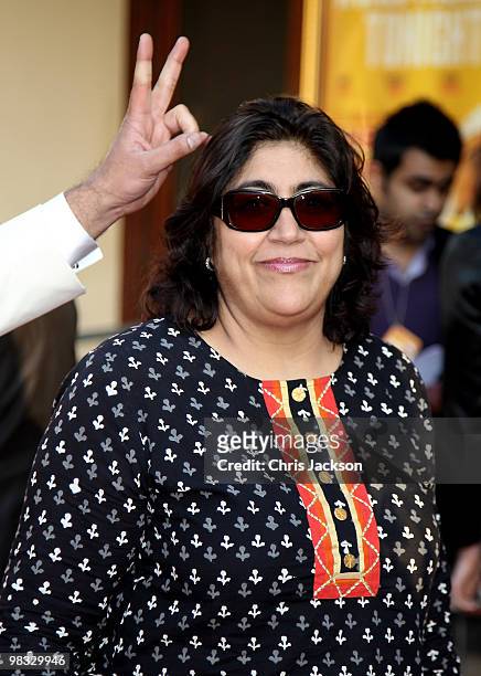 Gurinder Chadha arrives at the world premiere gala screening of The Infidel held at the Hammersmith Apollo on April 8, 2010 in London, England. At...