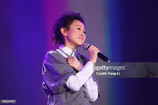 China's singer Ivana Wong sings at a concert after the Nokia "Comes With Music" China Launch on April 8, 2010 in Beijing, China. Nokia today further...