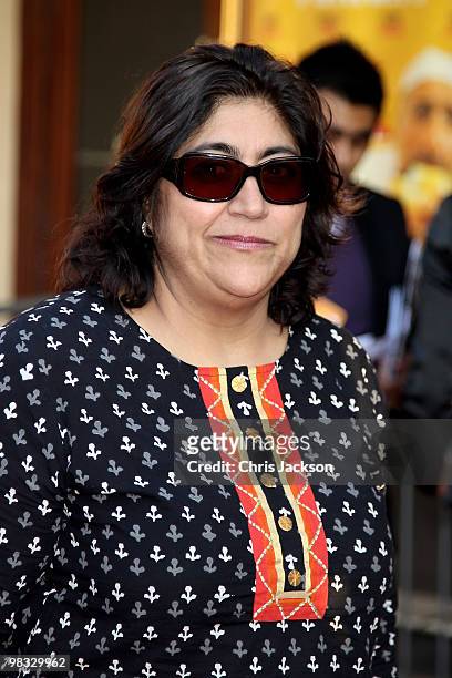 Gurinder Chadha arrives at the world premiere gala screening of The Infidel held at the Hammersmith Apollo on April 8, 2010 in London, England. At...