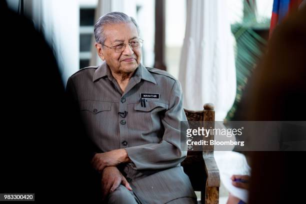 Mahathir Mohamad, Malaysias prime minister, attends a Bloomberg Television interview in Kuala Lumpur, Malaysia, on Friday, June 22, 2018. Mahathir...