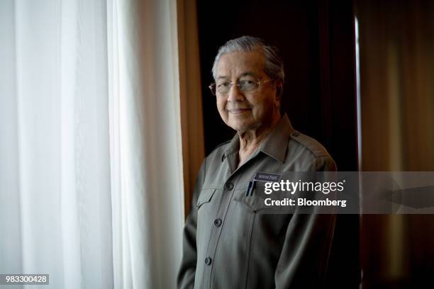 Mahathir Mohamad, Malaysias prime minister, stands for a photograph in his office in Kuala Lumpur, Malaysia, on Friday, June 22, 2018. Mahathir said...