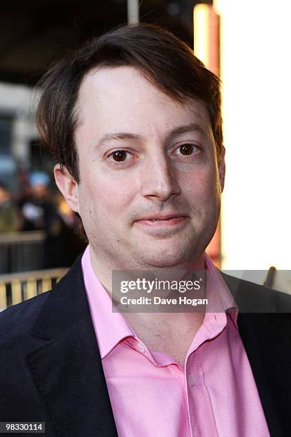 David Mitchell arrives at the world premiere gala screening of The Infidel held at the Hammersmith Apollo on April 8, 2010 in London, England.