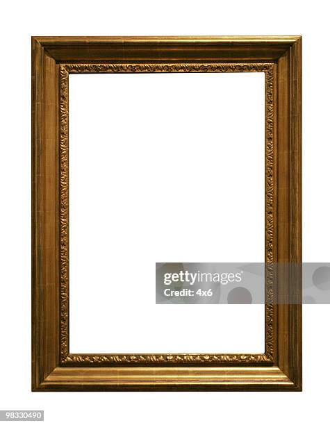 golden frame to use in your design - museum frame stock pictures, royalty-free photos & images