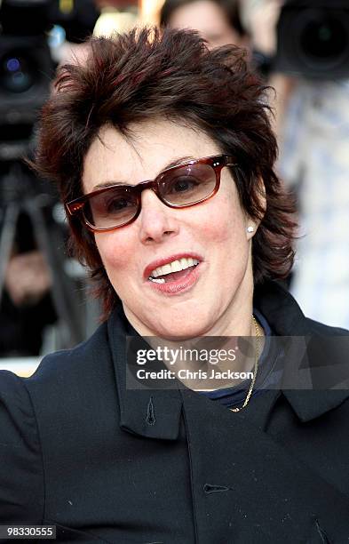 Ruby Wax arrives at the world premiere gala screening of The Infidel held at the Hammersmith Apollo on April 8, 2010 in London, England. At...