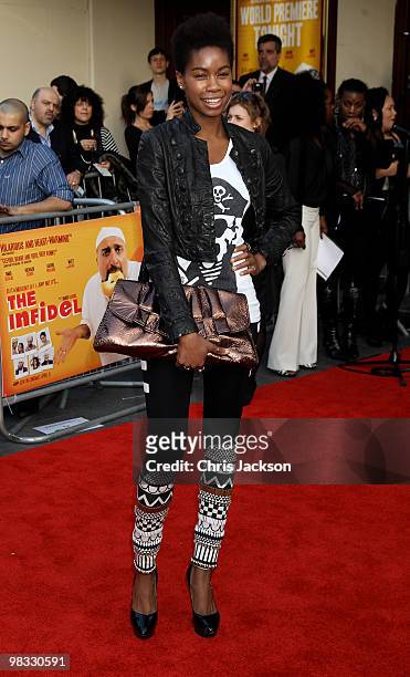 Tallulah Adeyemi arrives at the world premiere gala screening of The Infidel held at the Hammersmith Apollo on April 8, 2010 in London, England. At...