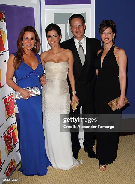 Maria Celeste Arraras, Vanessa Hauc, Jose Diaz Balart and Carmen Dominicci attend Telemundo's annual gala for the Women of Tomorrow Mentor &...