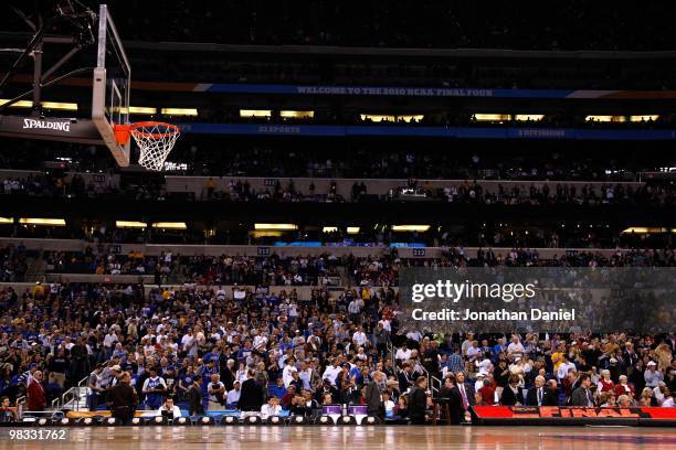 General view of the empty court from a side view as the Butler Bulldogs play against the Duke Blue Devils during the 2010 NCAA Division I Men's...