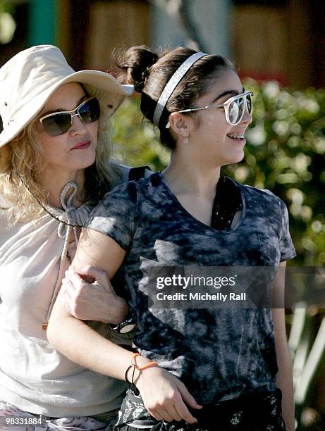 Madonna arrives with daughter Lourdes at one of the Raising Malawi initiative's - the Mphandula Childcare Centre which supports over 350 Children...