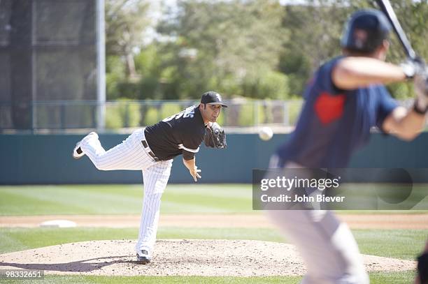 Chicago White Sox Sergio Santos in action, pitching vs Cleveland Indians during spring training at Camelback Ranch. Glendale, AZ 3/11/2010 CREDIT:...
