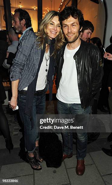 Kim Hersov and Barry Reigate attend the private view of Polly Morgan's exhibition 'Still Birth', at Other Criteria on April 8, 2010 in London,...