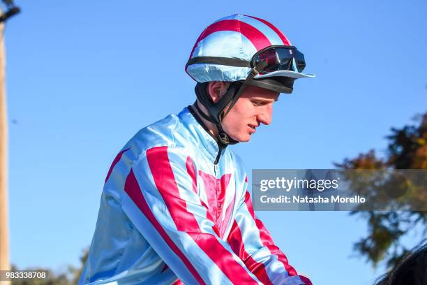 Michael Poy returns to the mounting yard aboard Fanciful Toff after winning the Mildura Cup Carnival 27th & 28th July Murray Mallee Stayers Heat 1 at...