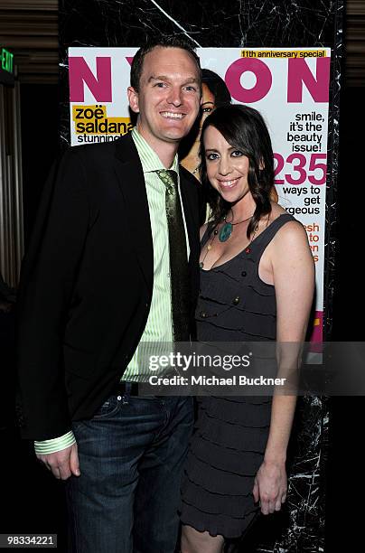 Charlie Fink and author Jessica Brody attends the 11th Anniversay Celebration of Nylon Magazine at Trousdale on April 7, 2010 in West Hollywood,...