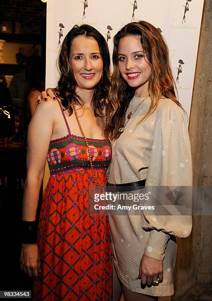 Anna Getty and Josie Maran attend the Anna Getty "Easy Green Organic: Cook Well, Eat Well, Live Well" Book Party at Rolling Greens on April 7, 2010...