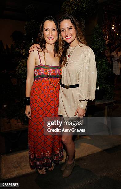 Anna Getty and Josie Maran attend the Anna Getty "Easy Green Organic: Cook Well, Eat Well, Live Well" Book Party at Rolling Greens on April 7, 2010...