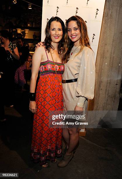 Anna Getty and Josie Maran attend the Anna Getty "Easy Green Organic: Cook Well, Eat Well, Live Well" Book Party at Rolling Greens on April 7, 2010...