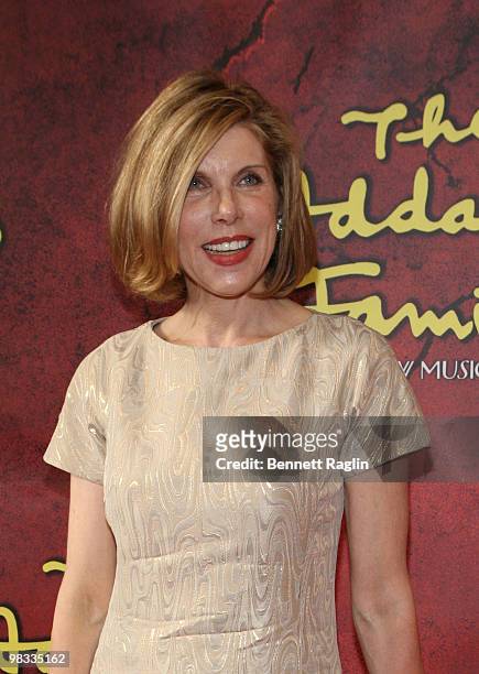 Actress Christine Baranski attends the Broadway opening of "The Addams Family" at the Lunt-Fontanne Theatre on April 8, 2010 in New York City.