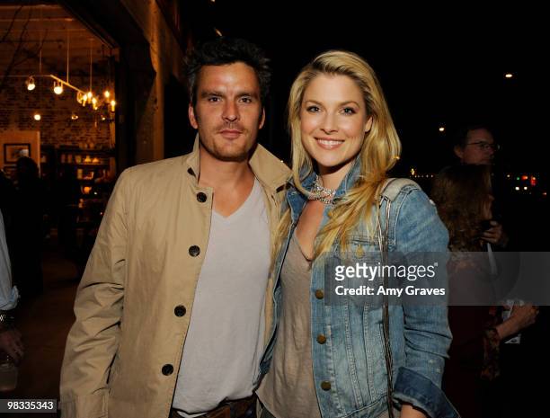 Actors Balthazar Getty and Ali Larter attend the Anna Getty "Easy Green Organic: Cook Well, Eat Well, Live Well" Book Party at Rolling Greens on...