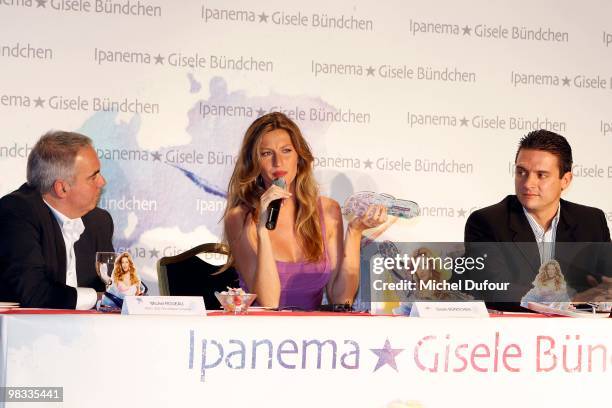 Michel Roueau and Alexandre Gastaldello while Gisele Bundchen Presents "Ipanema" New Footwear Collection at Grand Hotel Intercontinental on April 8,...