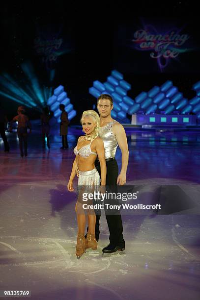 Brainnie Delacourt and Chris Fountain attend the Dancing on Ice Tour photocall on April 8, 2010 in Sheffield, England.
