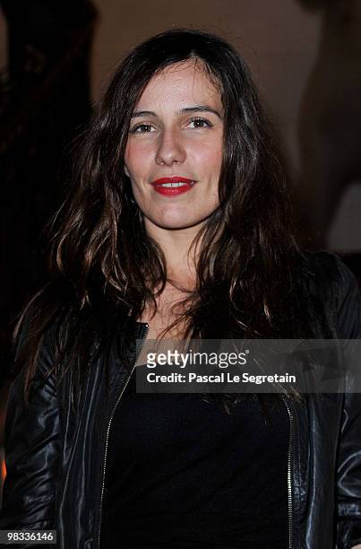 Actress Zoe Felix arrives to attend the launch party for the 1.2.3 collection on April 8, 2010 in Paris, France.