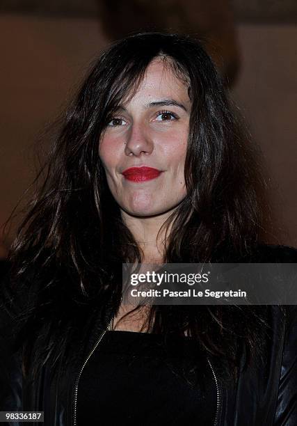 Actress Zoe Felix arrives to attend the launch party for the 1.2.3 collection on April 8, 2010 in Paris, France.