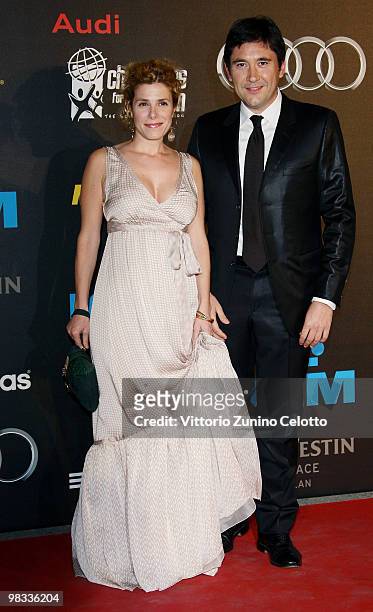 Cecilia Dazzi and his husband attend ''Champions For Children'' First Annual Gala held at Castello Sforzesco on April 8, 2010 in Milan, Italy.