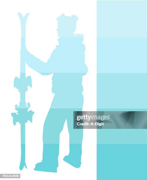 alpine skier - winter coat isolated stock illustrations