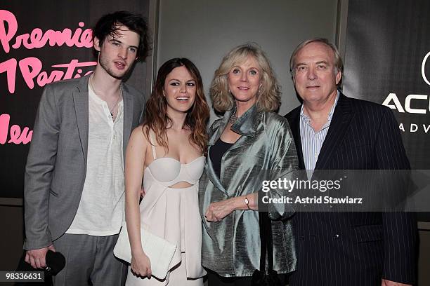 Tom Sturridge, Rachel Bilson, Blythe Danner and James Keach attends the Gen Art Film Festival screening of "Waiting for Forever" at the School of...