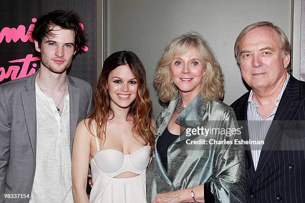 Actors Tom Sturridge, Rachel Bilson, Blythe Danner and director James Keach attend the premiere of "Waiting for Forever" at the SVA Theater on April...