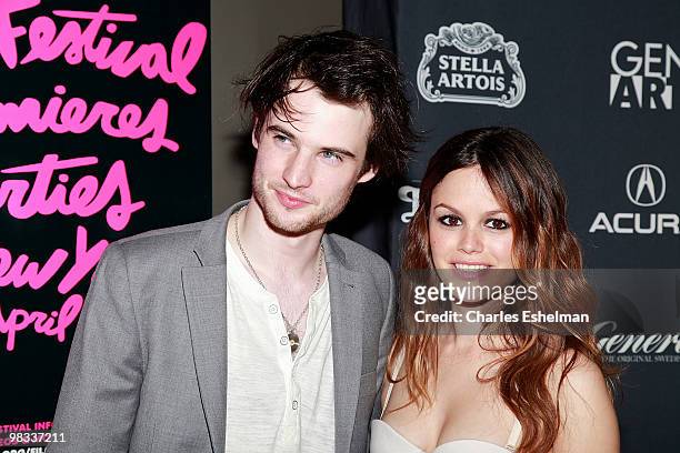 Actors Tom Sturridge and Rachel Bilson attend the premiere of "Waiting for Forever" at the SVA Theater on April 8, 2010 in New York City.