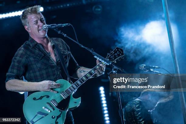 Josh Homme of Queens of the stone age perfoms on stage during iDays festival on June 24, 2018 in Milan, Italy.