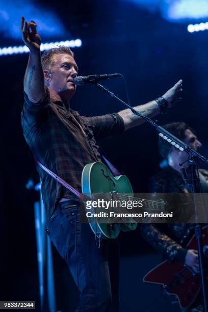 Josh Homme of Queens of the stone age perfoms on stage during iDays festival on June 24, 2018 in Milan, Italy.