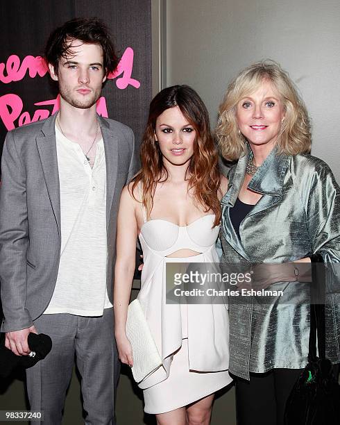 Actors Tom Sturridge, Rachel Bilson and Blythe Danner attend the premiere of "Waiting for Forever" at the SVA Theater on April 8, 2010 in New York...